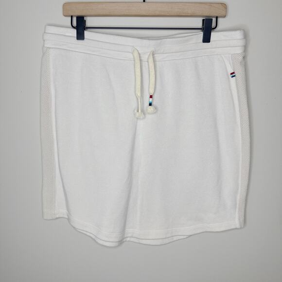 Sol Angeles Mesh Scallop Drawcord Mini Skirt MSRP $104‎ Size XL Ecru Soft Fleece - Picture 9 of 9